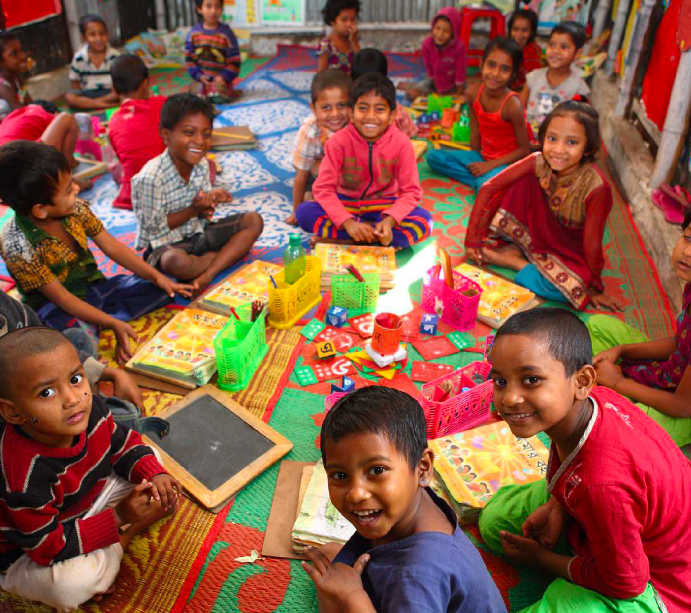 Écoliers dans une école en Inde.